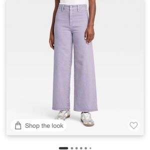 Women's Lavender Wide-Leg Jeans